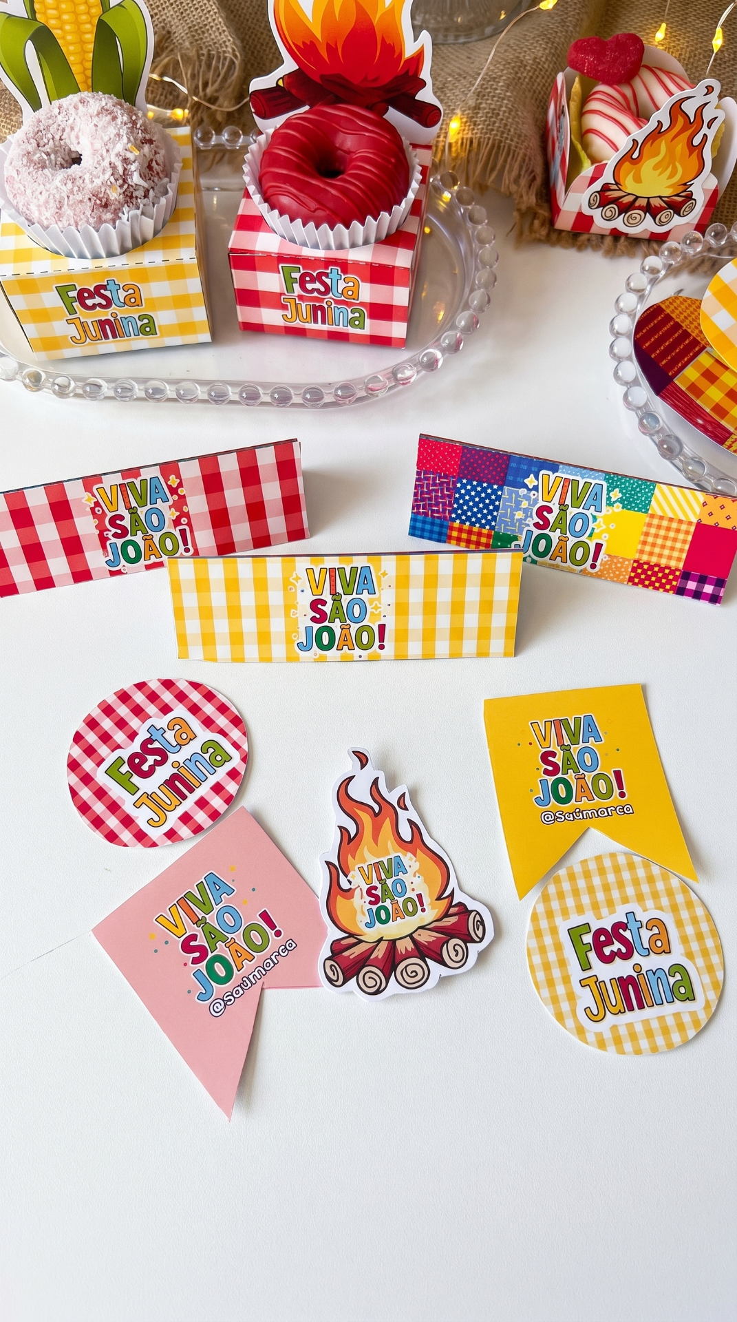 Kit completo de embalagens e tags Festa Junina e Viva São João